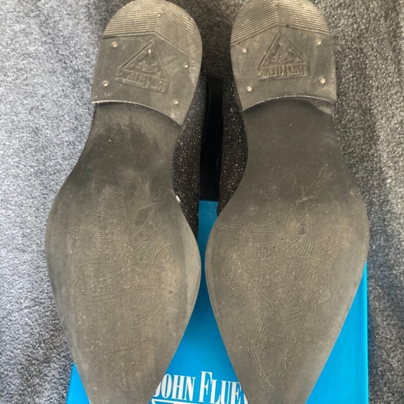 Fluevog Donita Swordfish - low boot with ankle strap- black glitter - women’s 8 - Picture 8 of 12